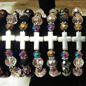 Glass Bead Cross Bracelets